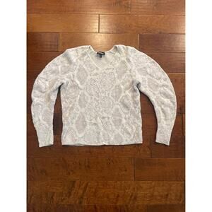 Express snake skin oversized sweater white & gray womens size small
